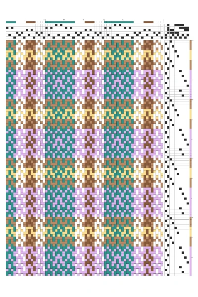 Summer & Winter Plaid Weaving in Teal, Lavender & Sienna | 6-Shaft 10-Treadle Dobby Loom Pattern