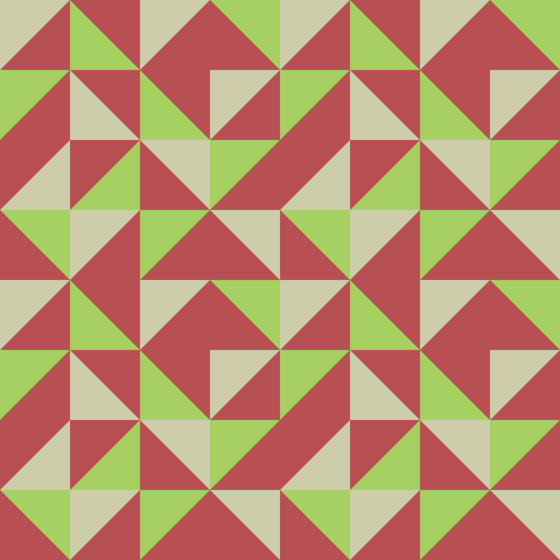 Retro Tomato Lime Triangle Truchet Seamless Pattern