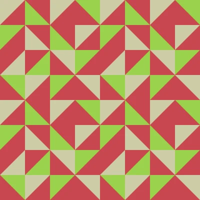 Retro Tomato Lime Triangle Truchet Seamless Pattern