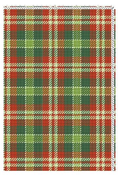 Festive Tartan Weaving Draft in Velvet Red, Evergreen & Mint | 4-Shaft 4-Treadle Loom Pattern