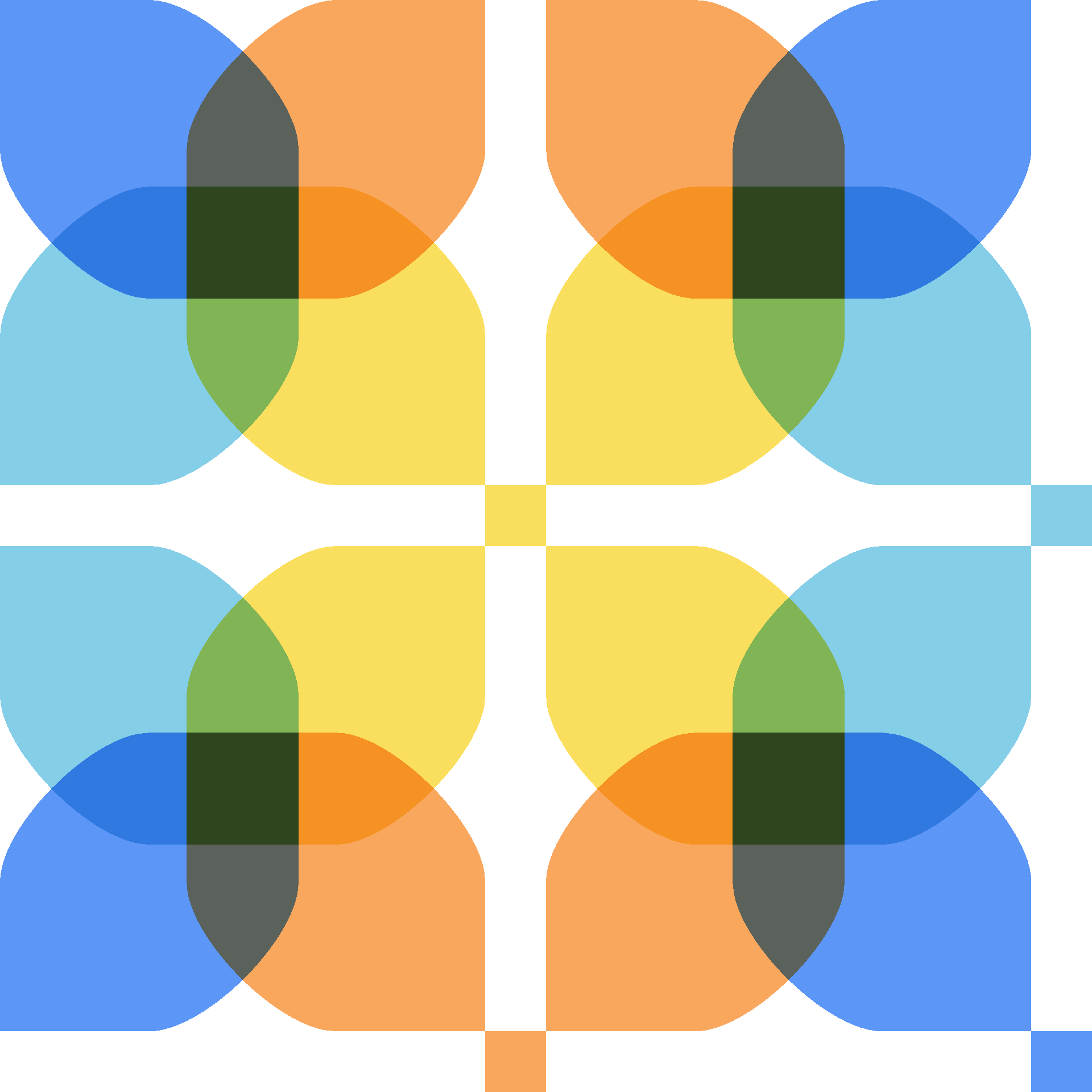 Modern Color Petals Summer Pattern in Cornflower & Tangerine | Free Bold Geometric Surface Design