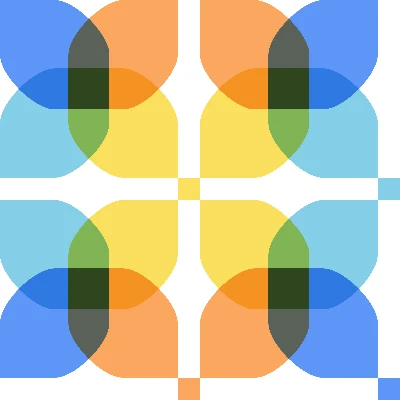 Modern Color Petals Summer Pattern in Cornflower & Tangerine | Free Bold Geometric Surface Design