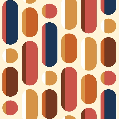 Retro Cascading Dashes and Dots Seamless Pattern in Navy & Rust | Free Geometric Surface Design