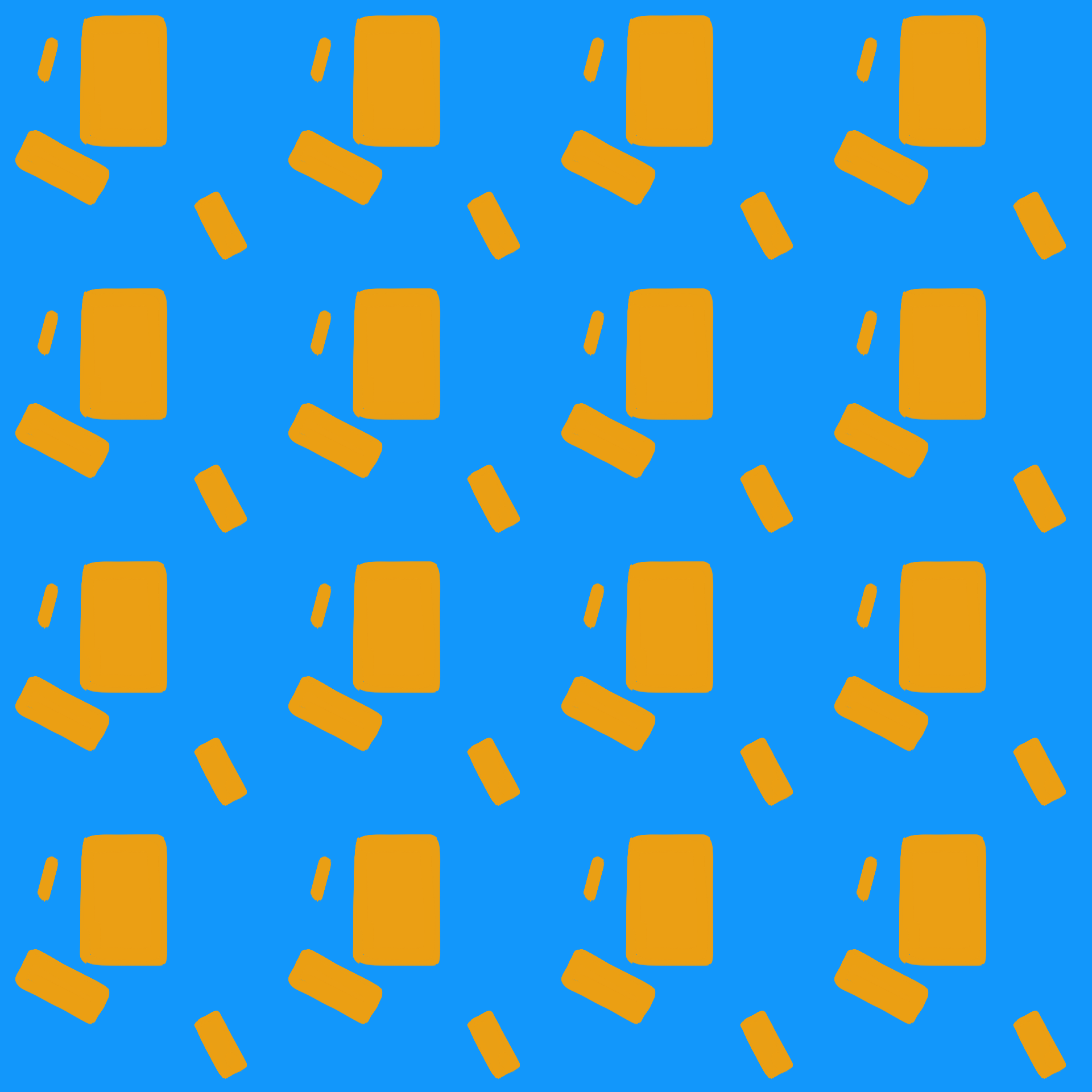 Pop Art Blue & Orange Jumbled Block Pattern