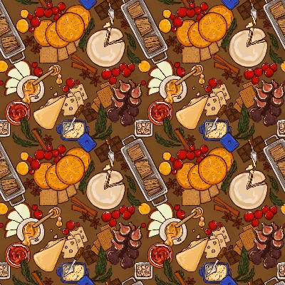Cozy Winter Charcuterie Pattern Lined