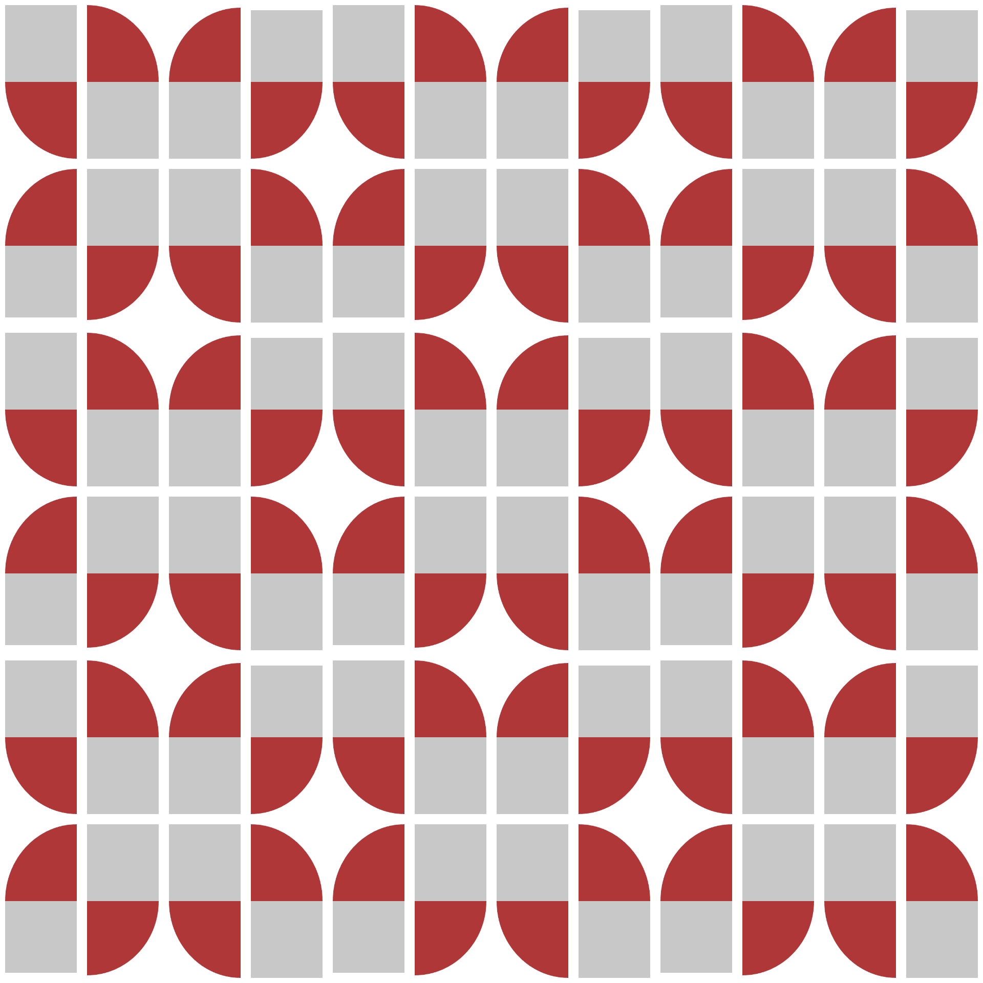 Retro Curved Petal Checkered Tile Seamless Pattern in Crimson & Silver