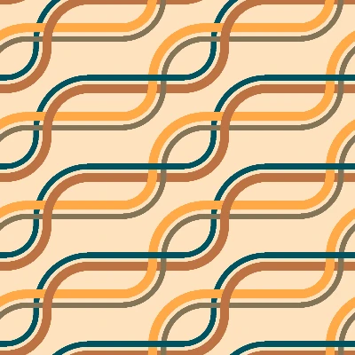 Retro Intertwined Strands Seamless Pattern in Orange & Teal | Free Geometric Surface Design