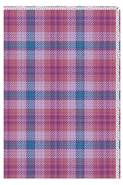 Vivid Tartan Plaid Weaving Draft in Rose, Wisteria & Teal | 4-Shaft 4-Treadle Loom Pattern