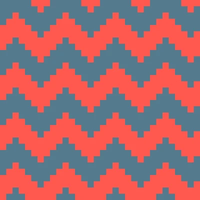 Retro Pixel Chevron Weave Seamless Pattern in Vermillion & Slate | Free Geometric Surface Design