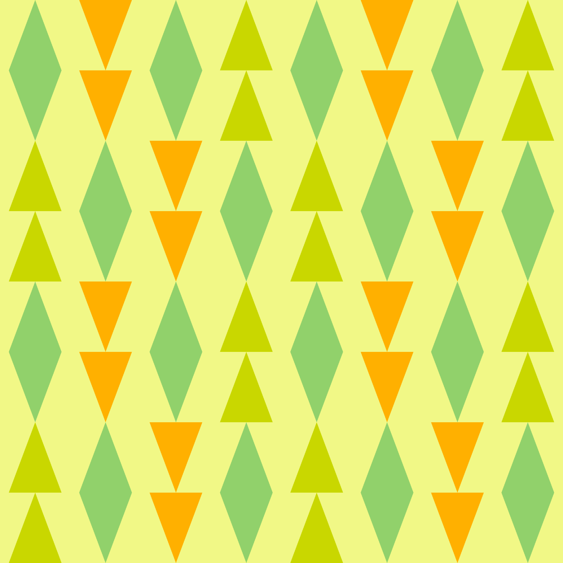 Modern Diamond Pennant Strands Seamless Pattern in Lime & Tangerine | Bold Geometric Design
