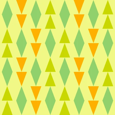 Modern Diamond Pennant Strands Seamless Pattern in Lime & Tangerine | Bold Geometric Design