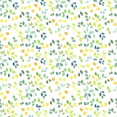 Watercolor Leaf & Blossom Pattern