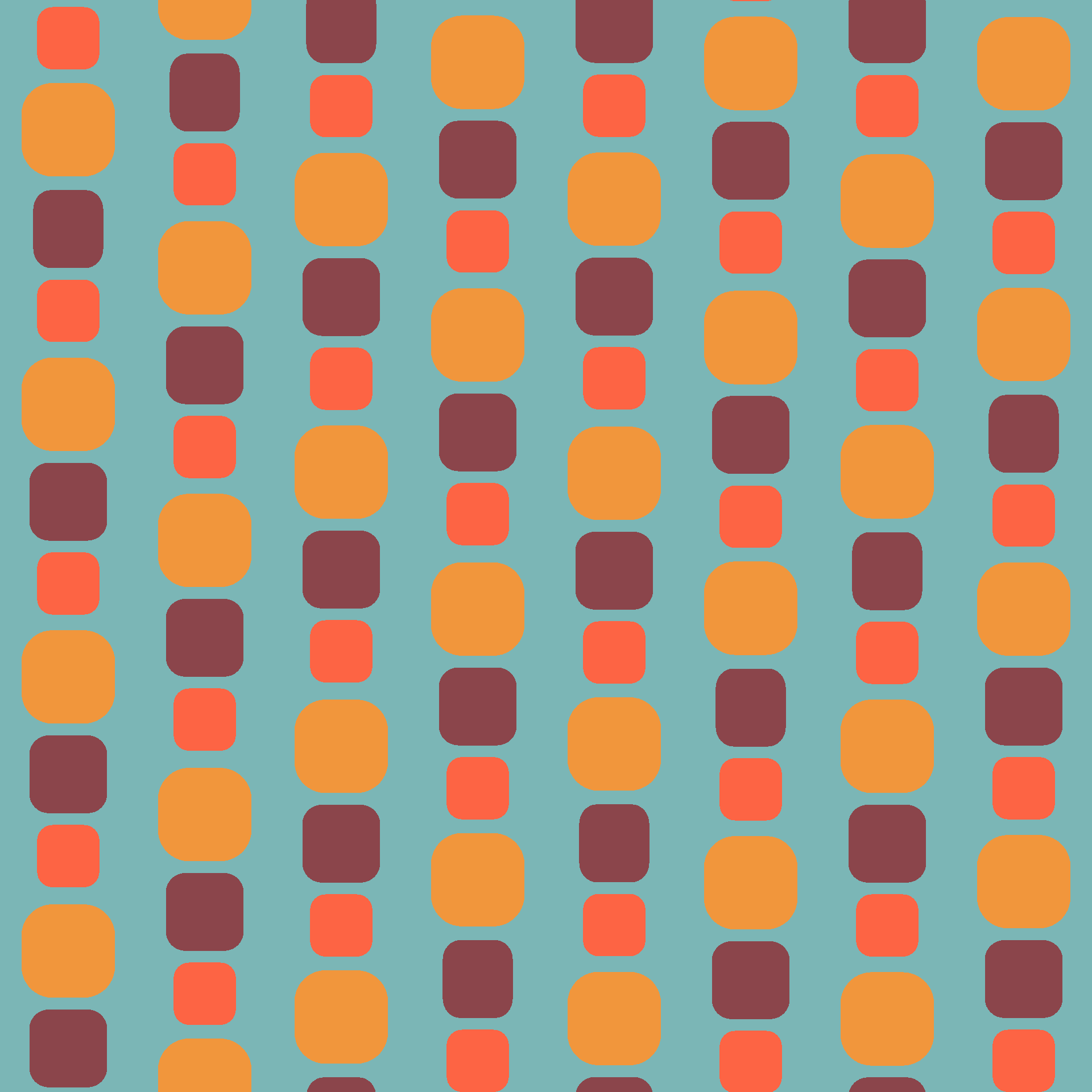 Retro Morsel Strands Seamless Pattern in Teal & Tangerine | Free Geometric Surface Design