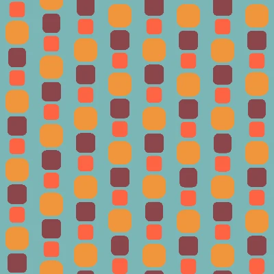 Retro Morsel Strands Seamless Pattern in Teal & Tangerine | Free Geometric Surface Design