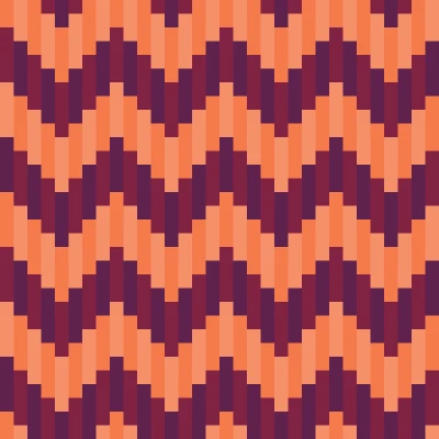 Retro Pixel Chevron Warp Weave Seamless Pattern in Tangerine & Plum | Free Geometric Surface Design
