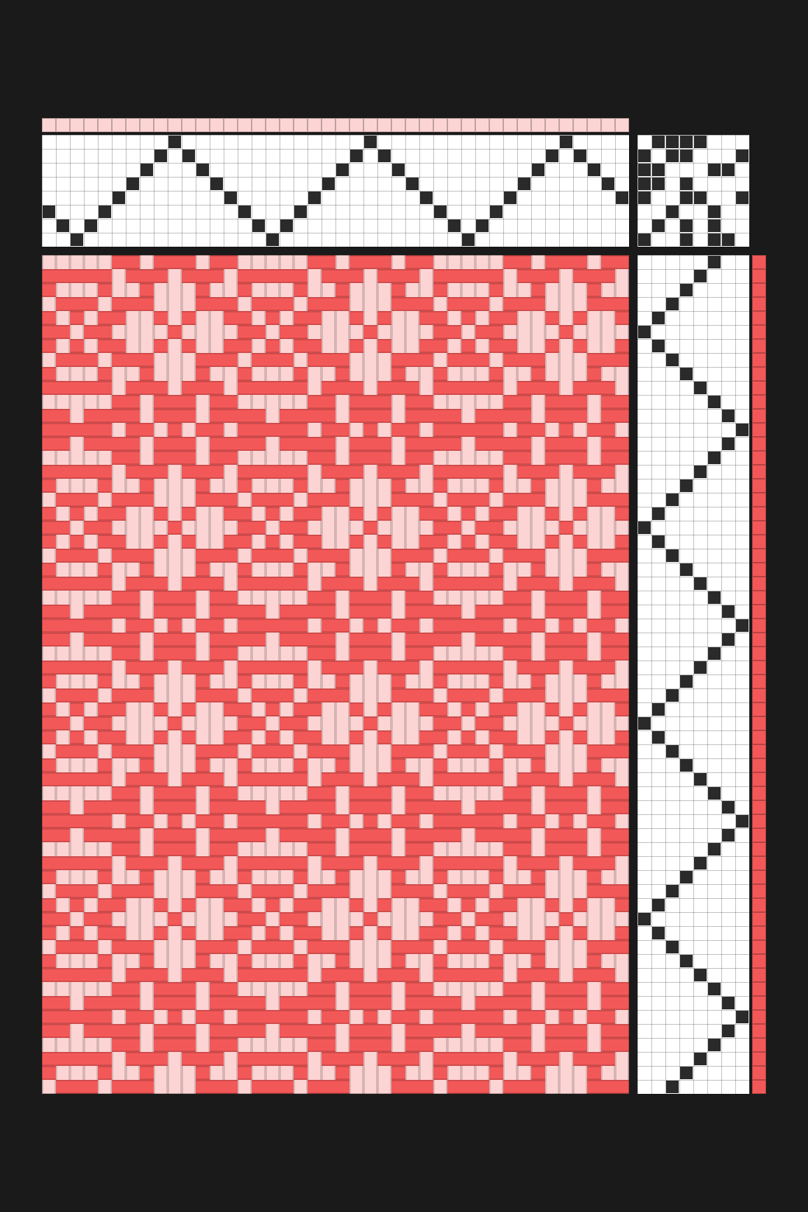 Floral Braid Weaving Draft in Coral & Blush | 8-Shaft Dobby Loom Pattern