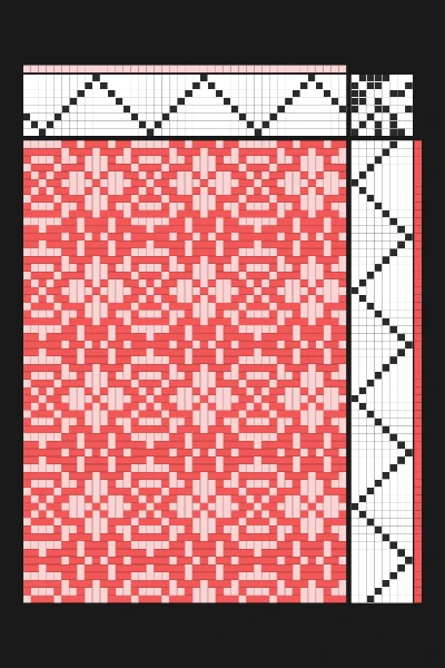 Floral Braid Weaving Draft in Coral & Blush | 8-Shaft Dobby Loom Pattern