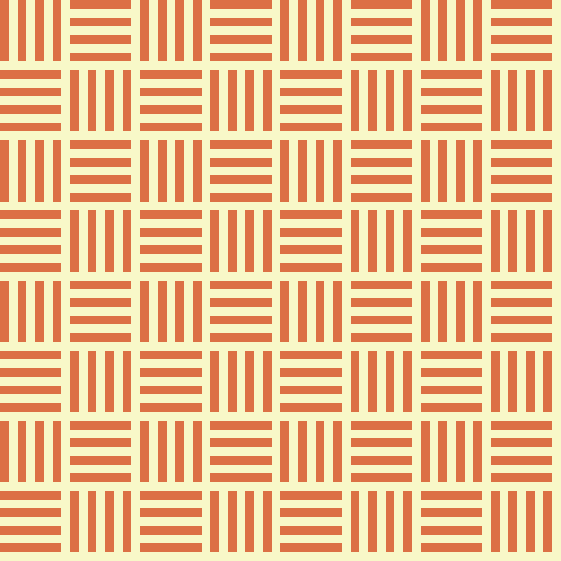 Retro Basketweave Checkers Seamless Pattern in Tangerine & Cream | Free Geometric Surface Design