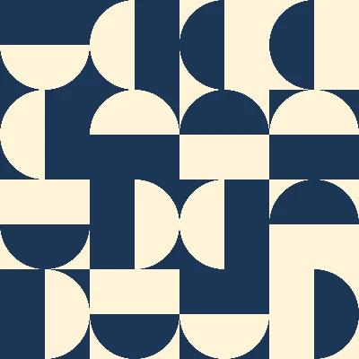 Retro Bauhaus Half-Circle Block Seamless Pattern in Navy & Paper | Free Geometric Surface Design