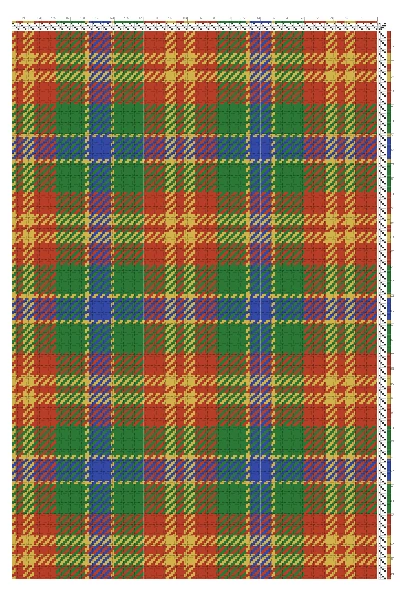 Holiday Tartan Weaving Draft in Gift Red, Royal Blue & Forest Green | 4-Shaft 4-Treadle Loom Pattern