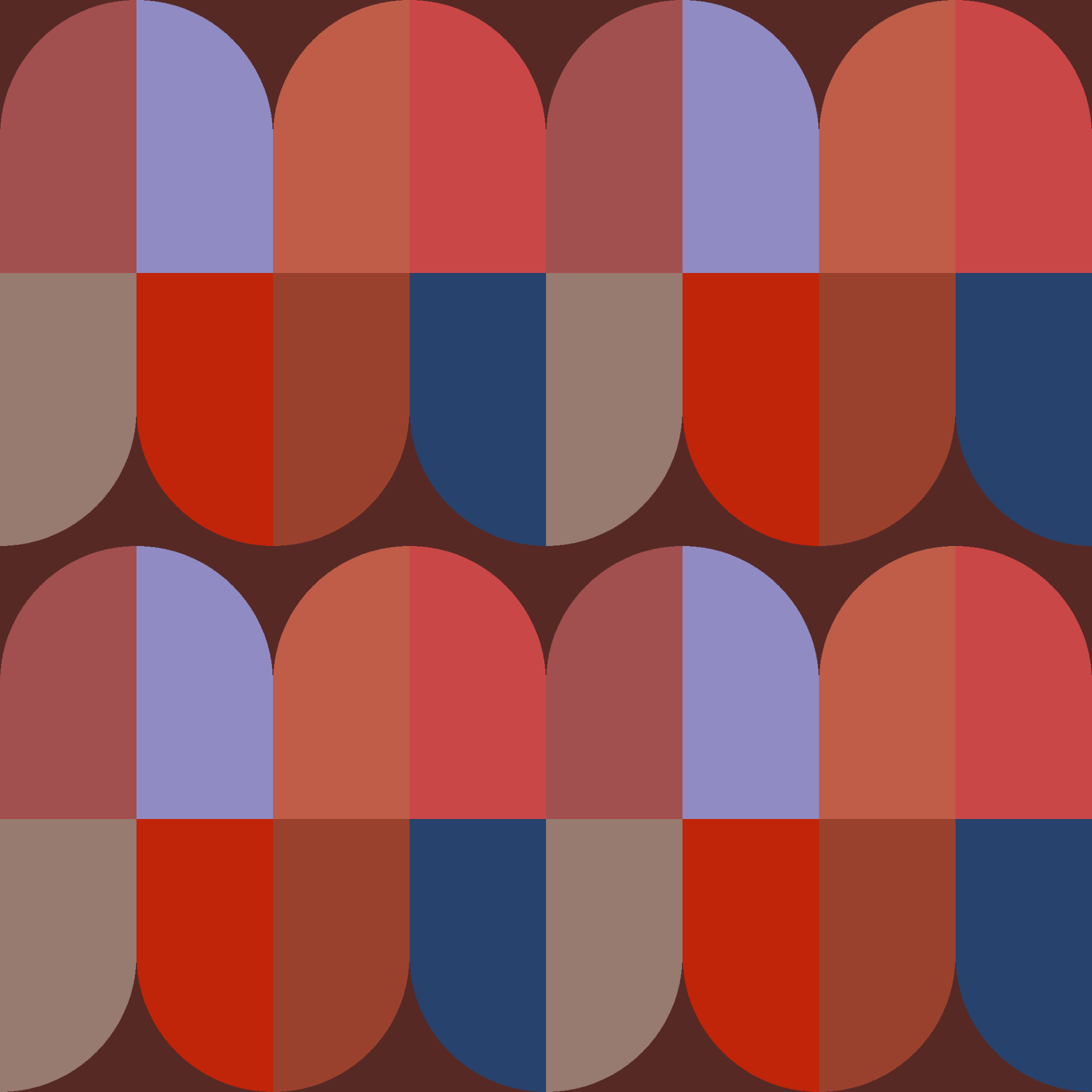 Modern Wiggly Mod Tile Rows Seamless Pattern in Berry & Navy | Bold Geometric Design
