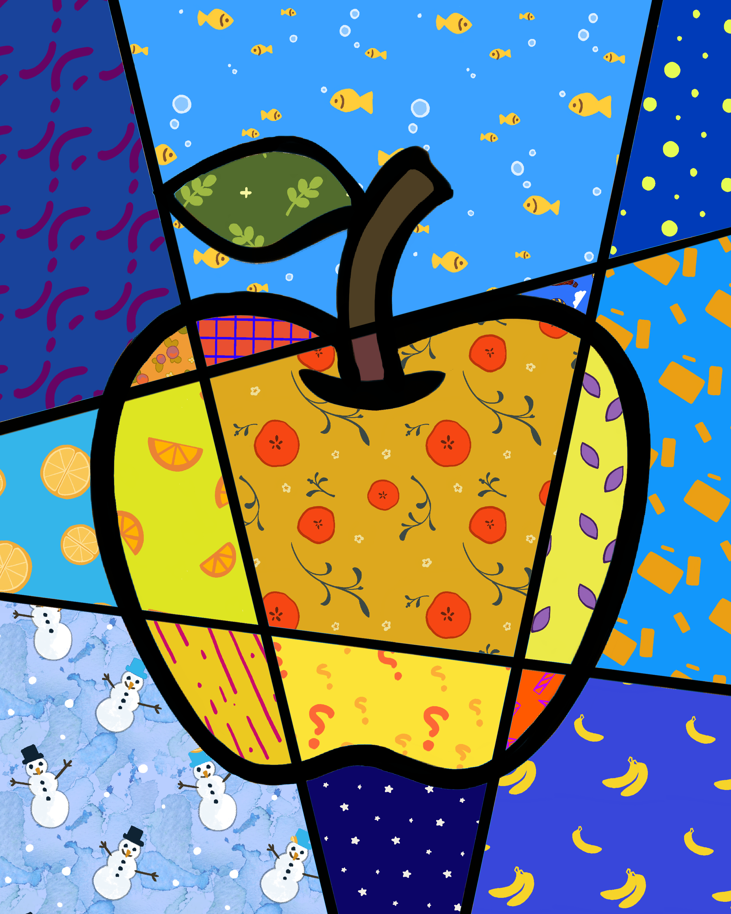 Pop Art Golden Apple Poster