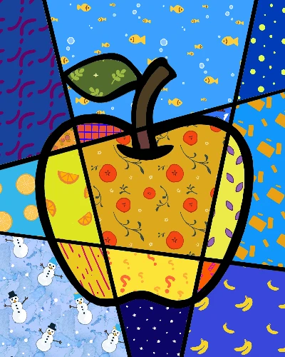 Pop Art Golden Apple Poster