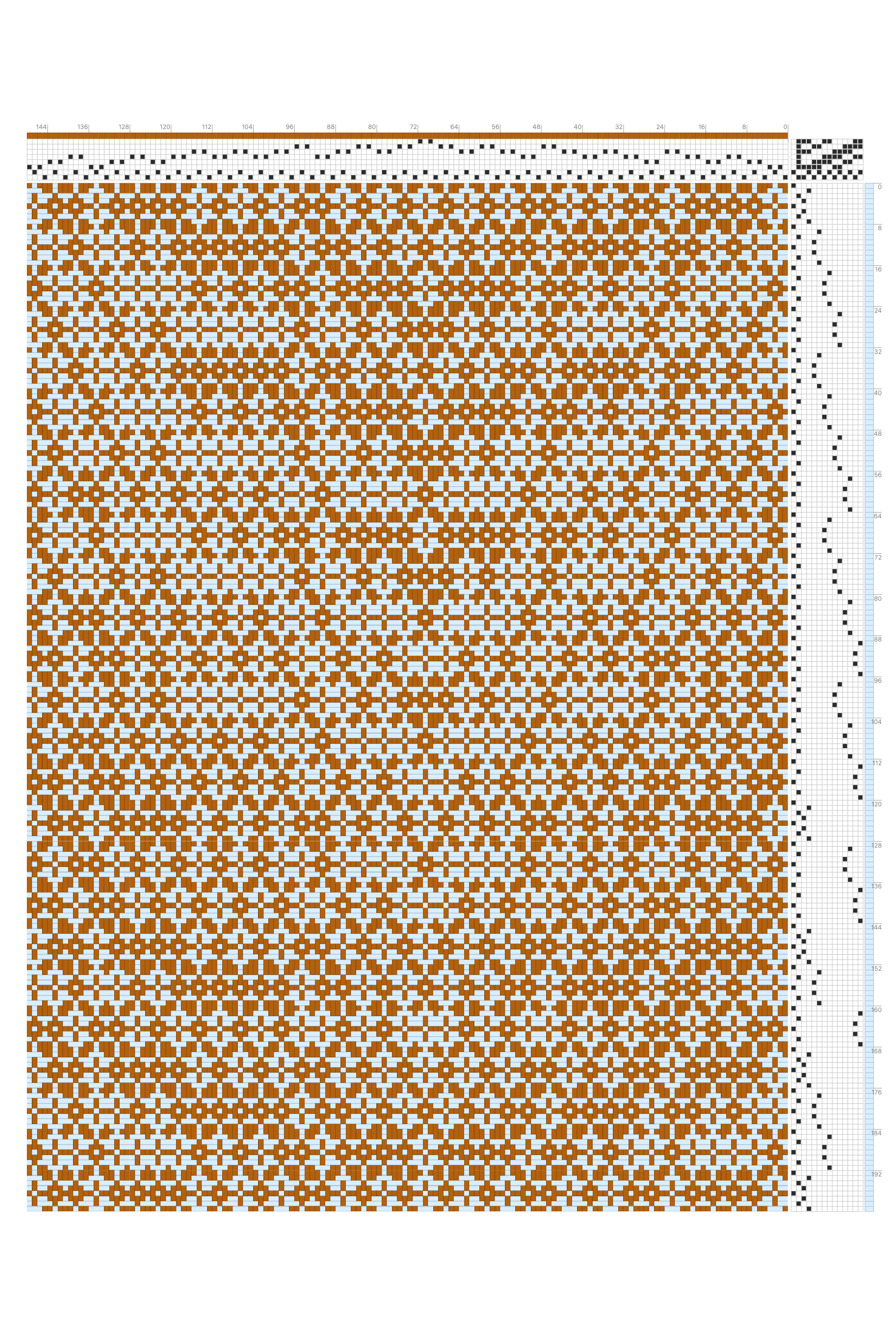Shimmering Cascading Waves Summer & Winter Draft in Earth & Snow | 8-Shaft 14-Treadle Loom Pattern