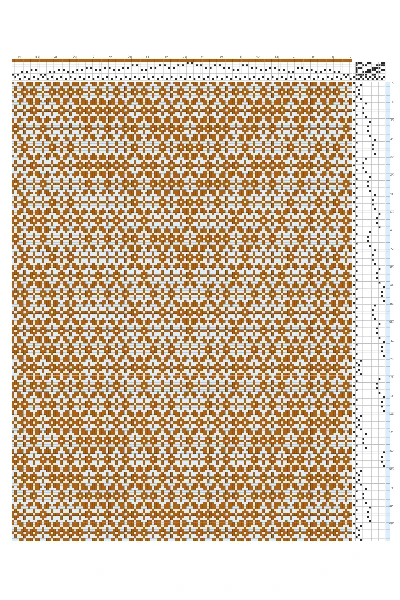 Shimmering Cascading Waves Summer & Winter Draft in Earth & Snow | 8-Shaft 14-Treadle Loom Pattern