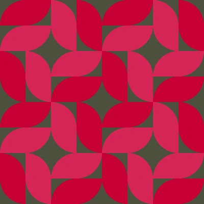Retro Curved Petal Pinwheel Tile Pattern in Fuschia & Olive | Free Geometric Surface Design