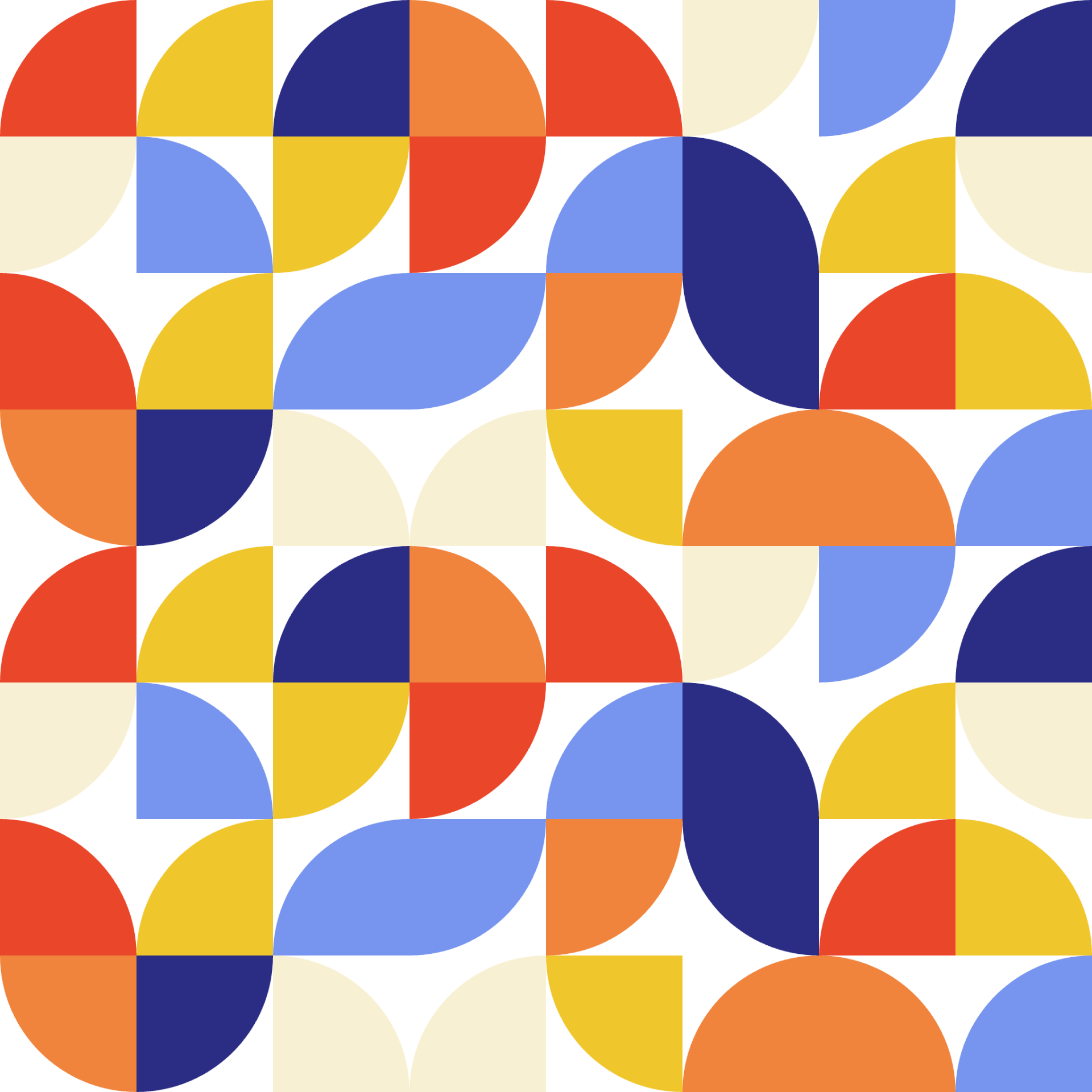 Bauhaus Retro Arc Tile Summer Ocean Seamless Pattern