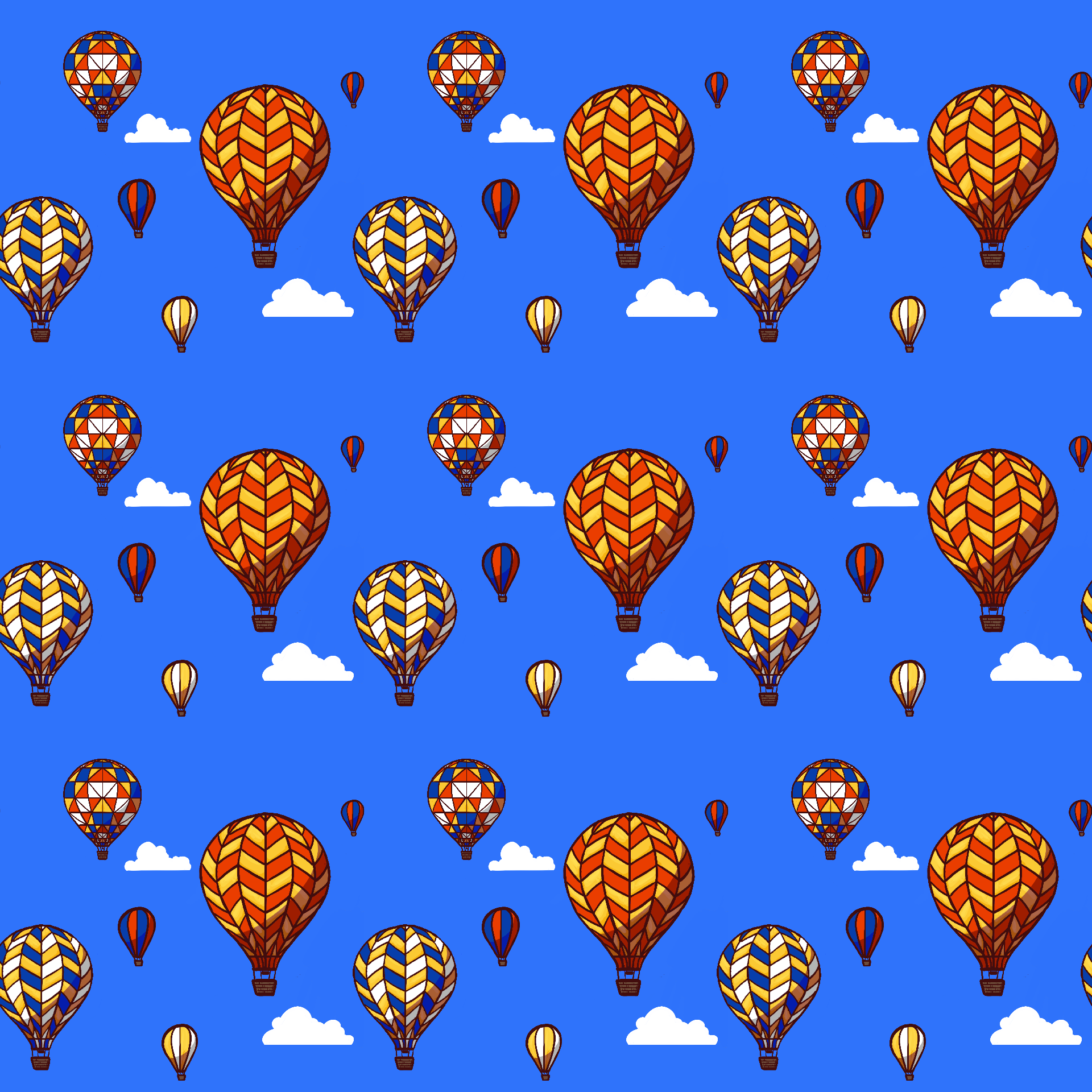 Hot Air Balloon Adventure Seamless Pattern