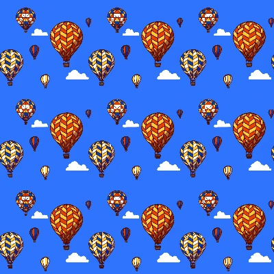 Hot Air Balloon Adventure Seamless Pattern