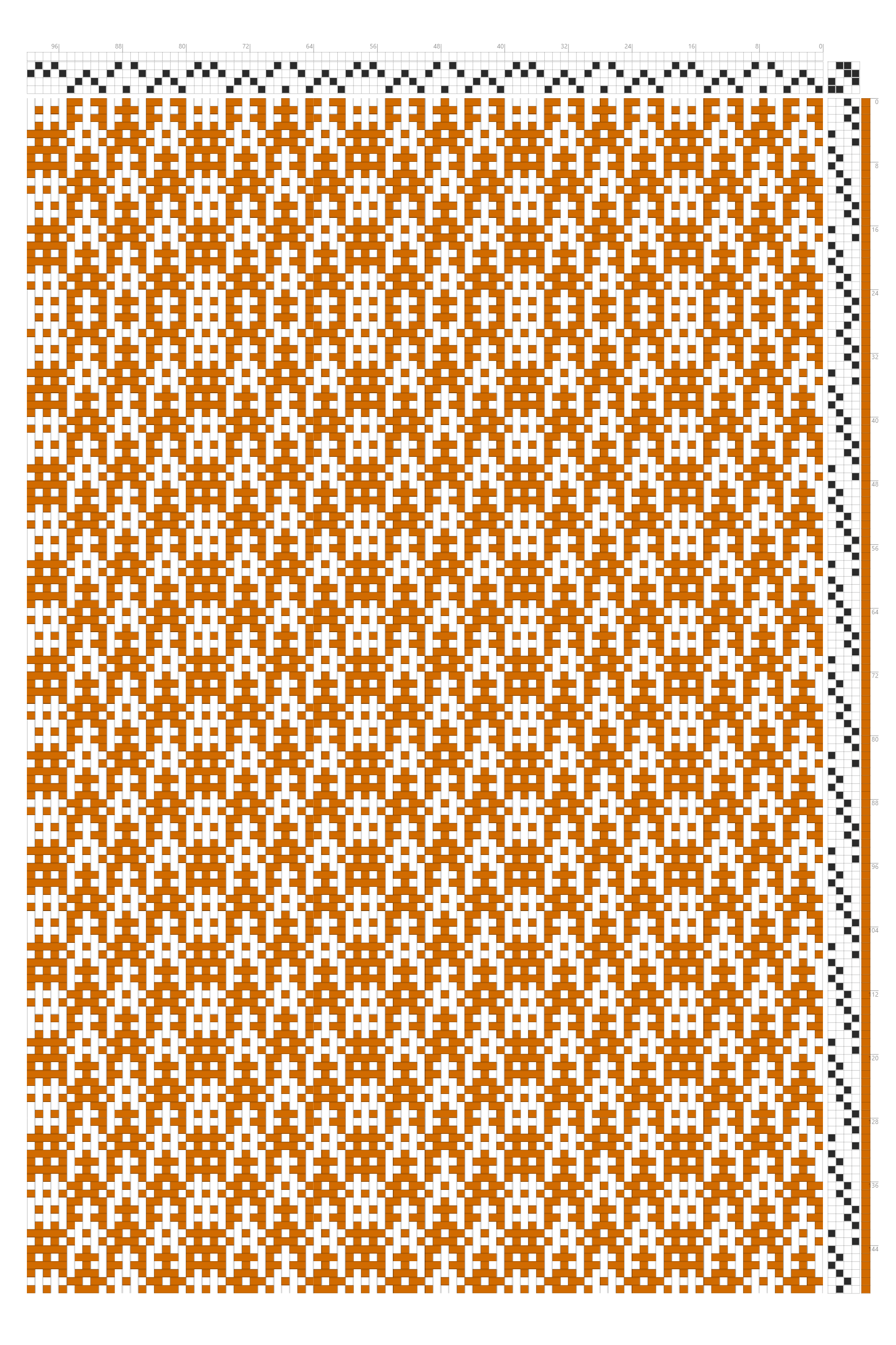 Crackle Chevron & Grid Stripe Weaving Draft in Amber & White | 4-Shaft 4-Treadle Loom Pattern