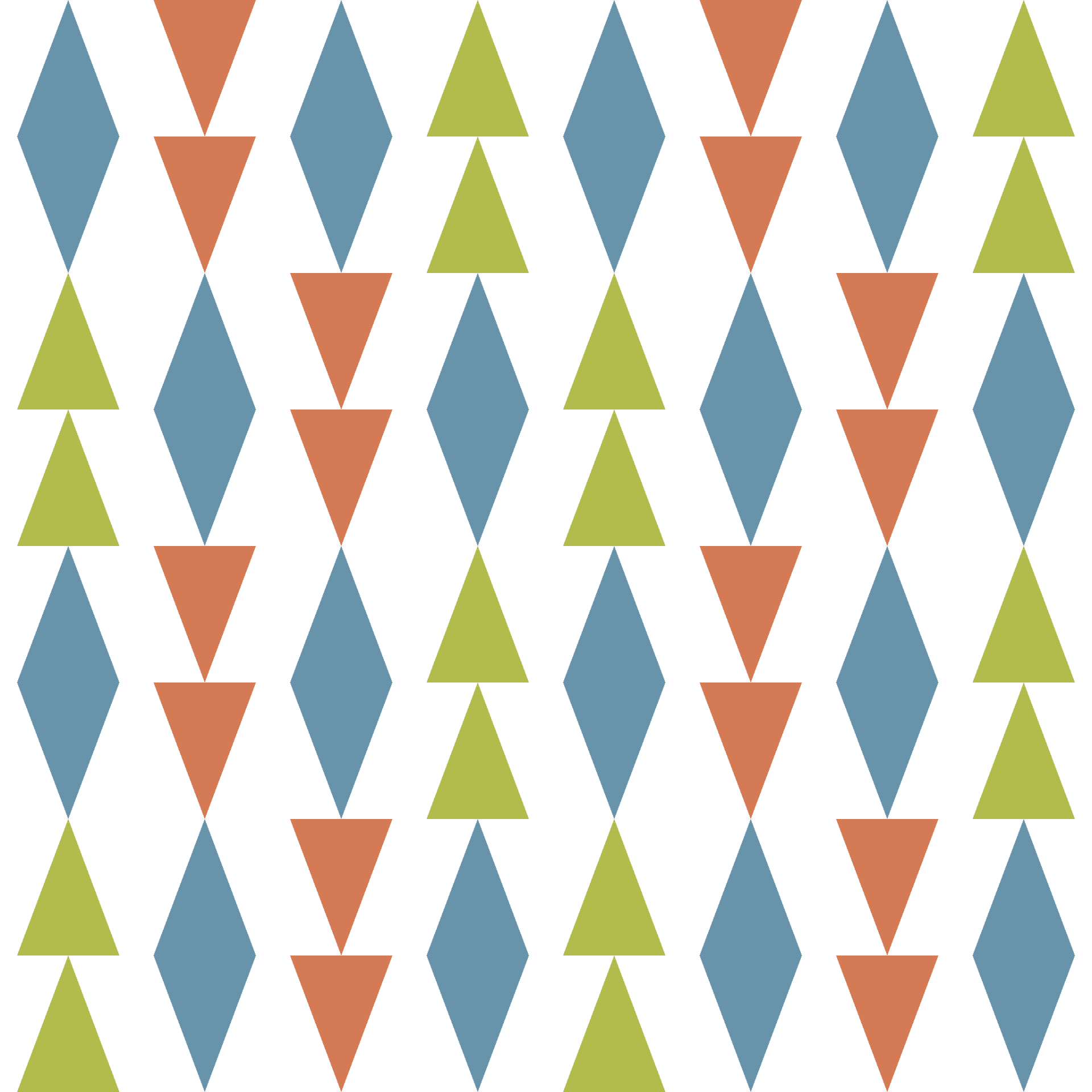 Modern Diamond Pennant Strands Seamless Pattern in Moss & Terracotta | Bold Geometric Design