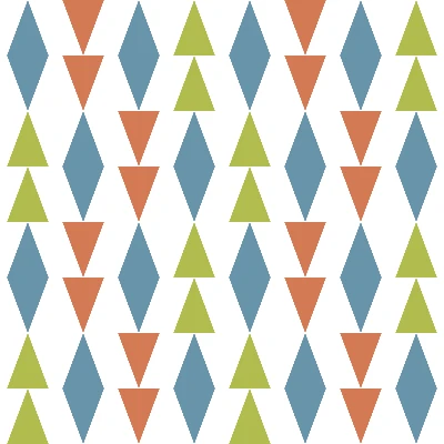 Modern Diamond Pennant Strands Seamless Pattern in Moss & Terracotta | Bold Geometric Design