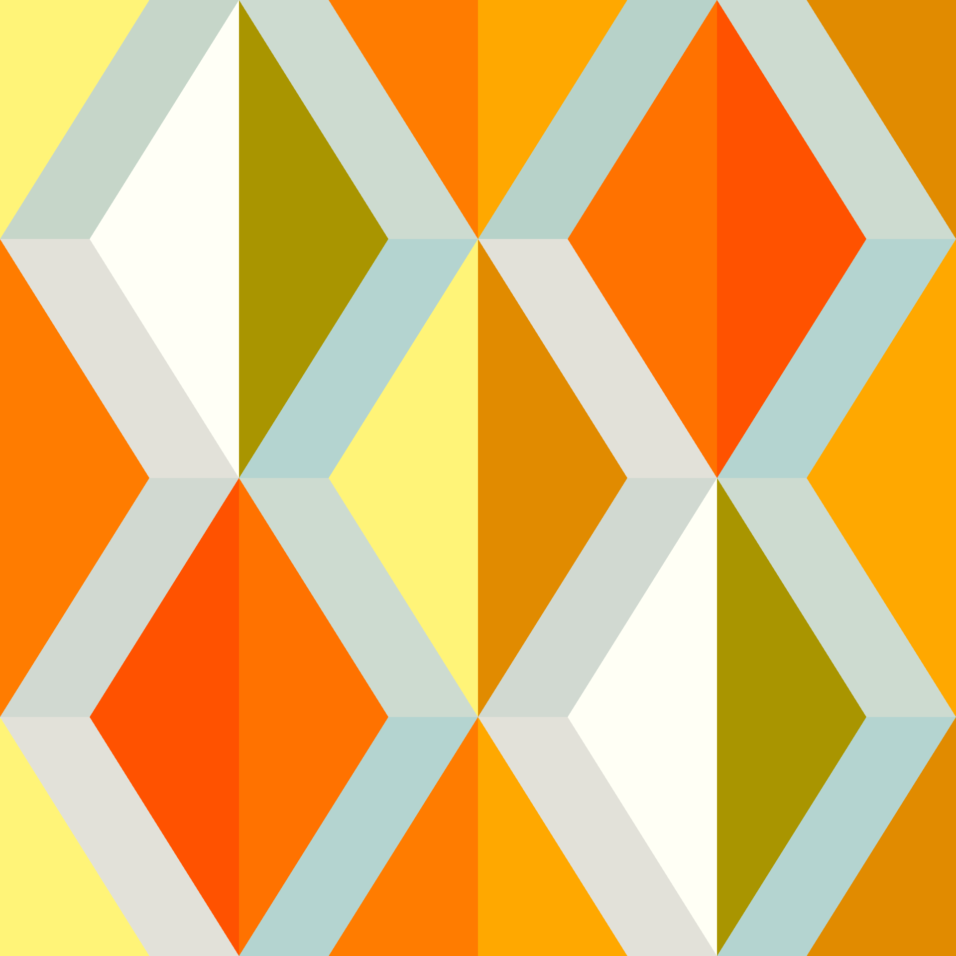 Retro Faceted Diamond Stripe Seamless Pattern in Citrus & Topaz | Free Geometric Surface Design