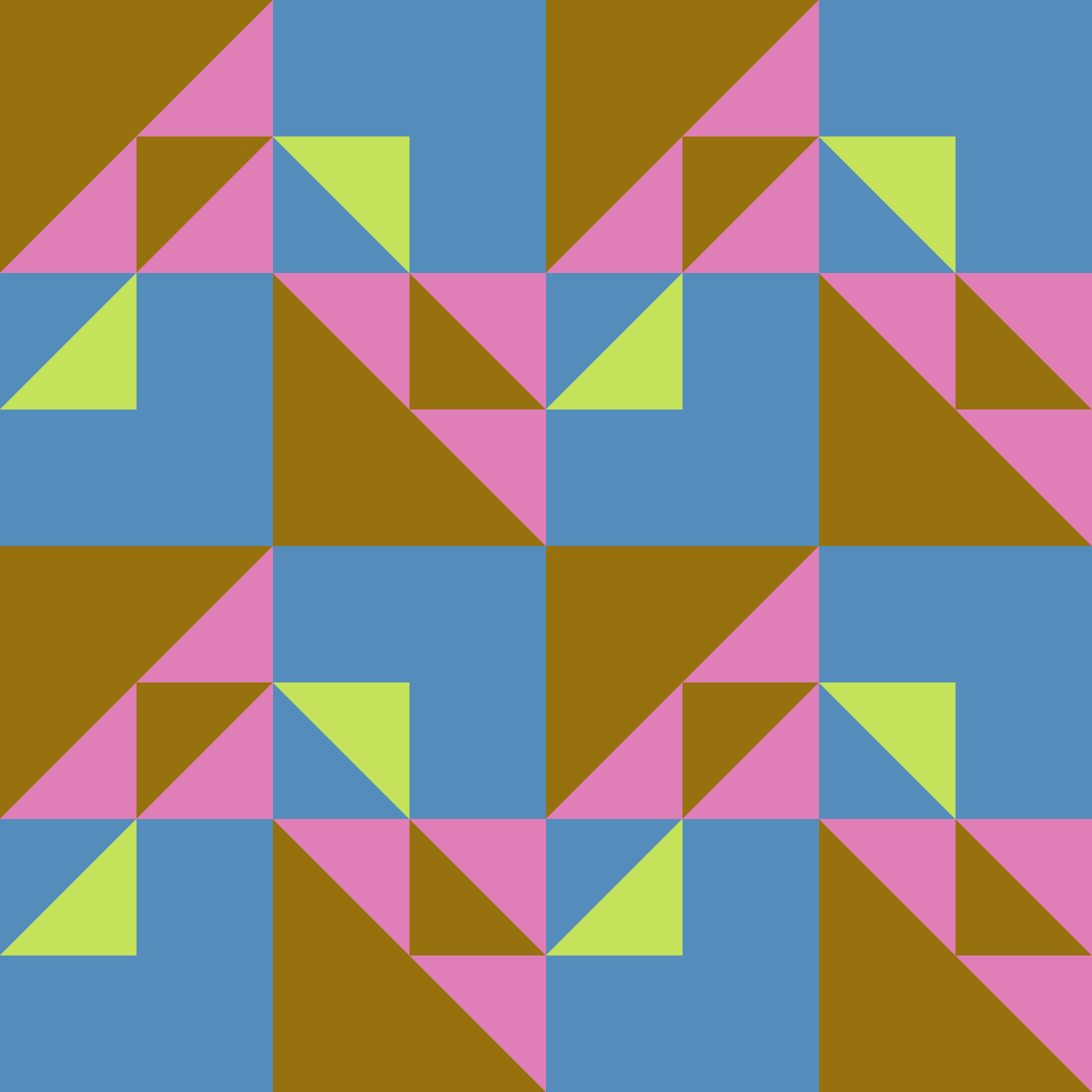 Modern Triangle Scatter Checkers Seamless Pattern in Cornflower & Hot Pink | Bold Geometric Design