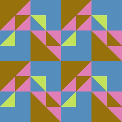 Modern Triangle Scatter Checkers Seamless Pattern in Cornflower & Hot Pink | Bold Geometric Design