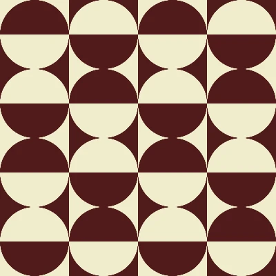 Retro Double Moon Alternative Bauhaus Tile Seamless Pattern