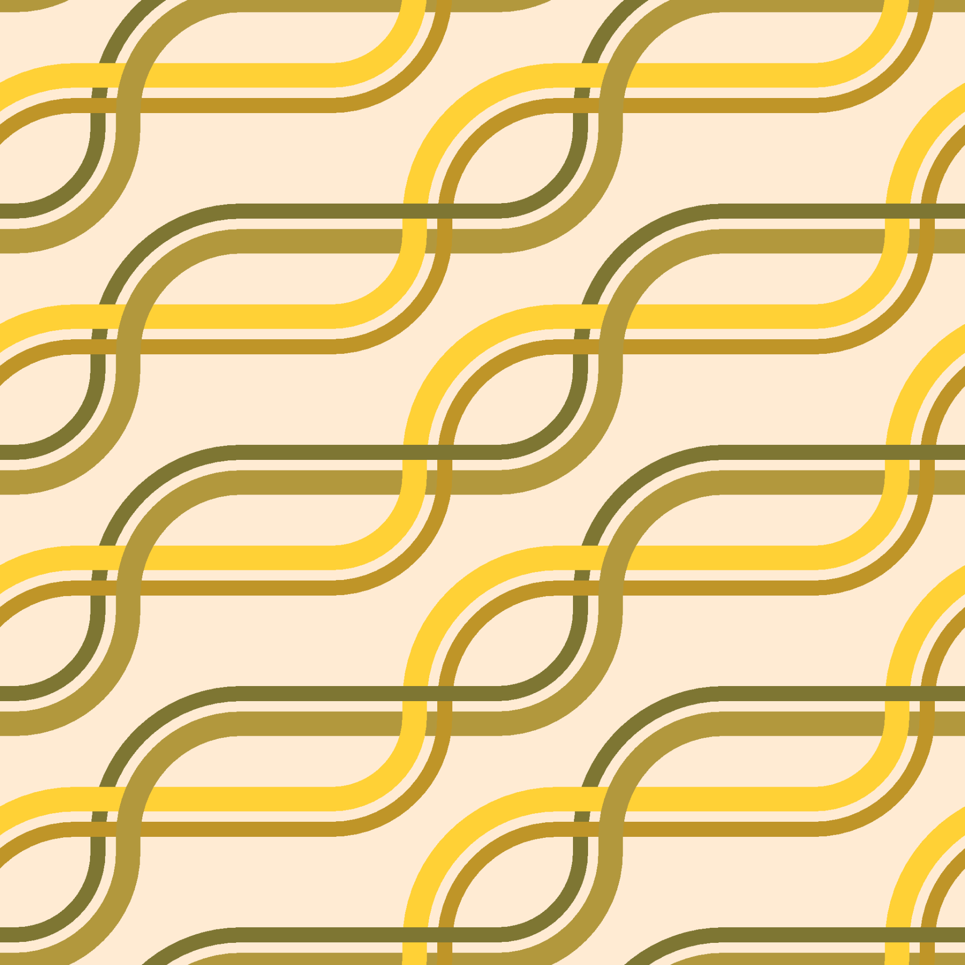 Retro Intertwined Strands Seamless Pattern in Mustard & Olive | Free Geometric Surface Design