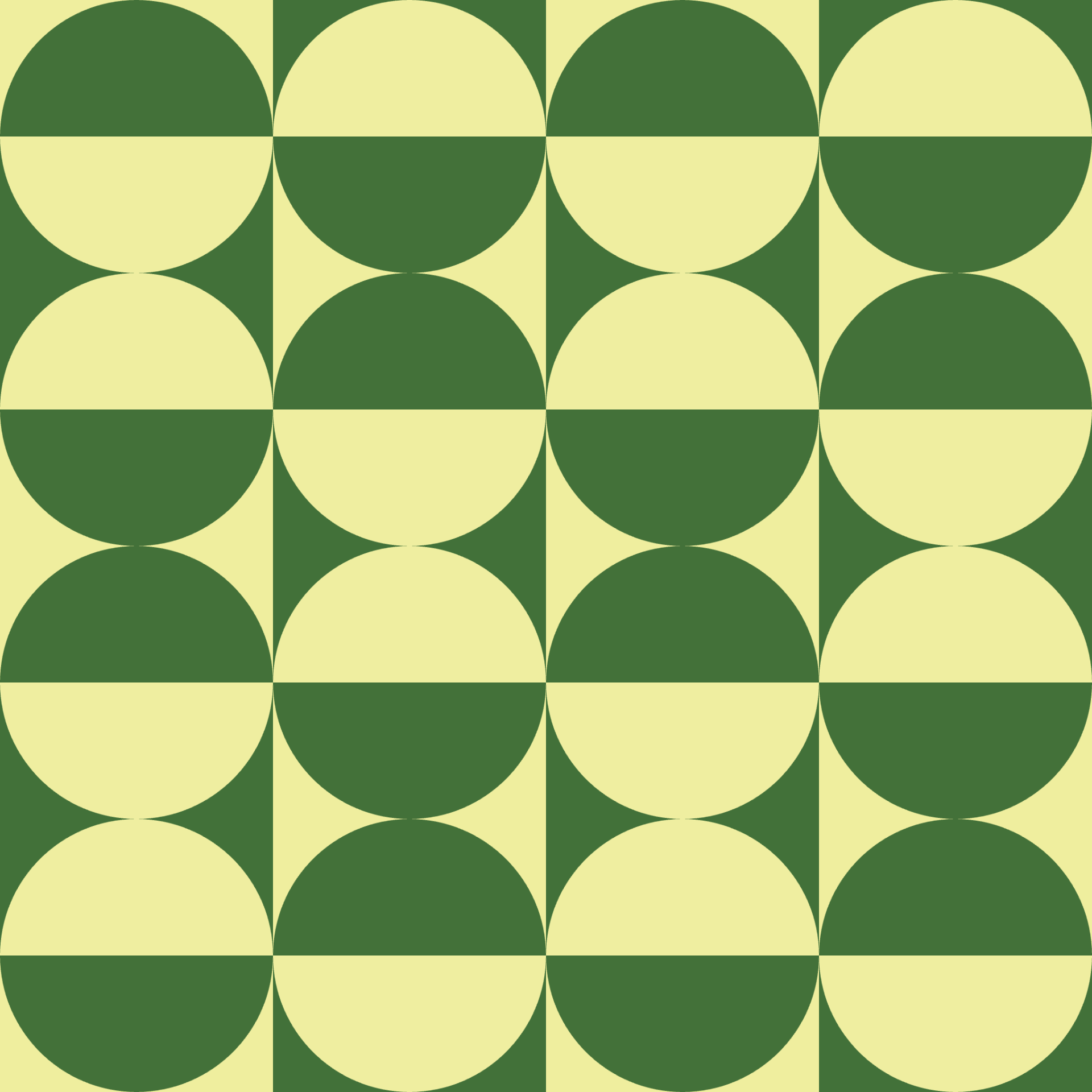Retro Double Moon Bauhaus Tile Seamless Pattern in Clover Green | Free Geometric Surface Design