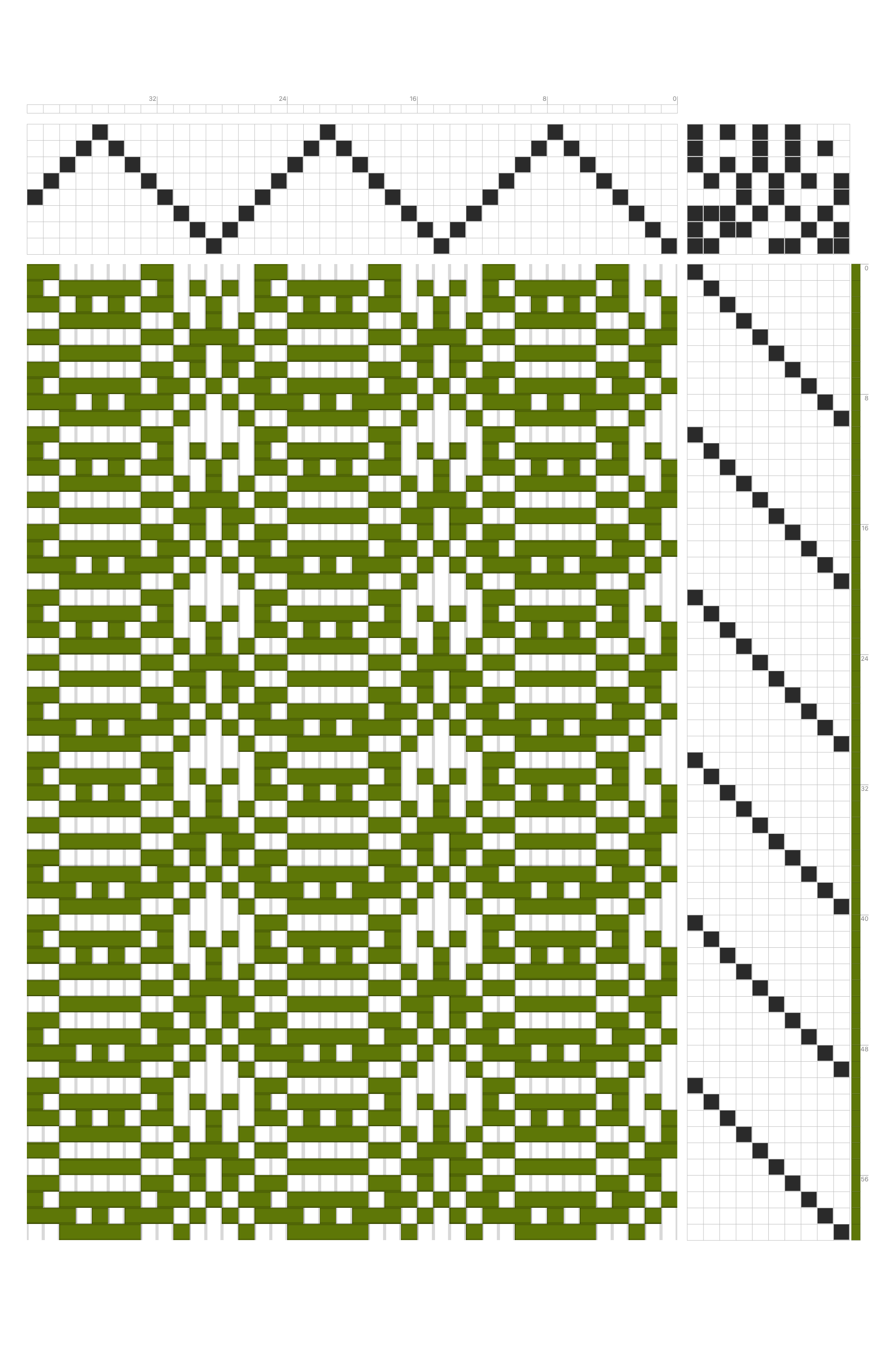 Woven Arcade Arch Weaving Draft in Olive & White | 8-Shaft 10-Treadle Dobby Loom Pattern