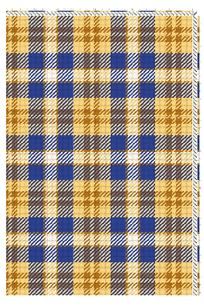 Bold Tartan 2/2 Twill Weaving Draft in Cobalt, Amber, & Paper White | 4-Shaft 4-Treadle Loom Pattern