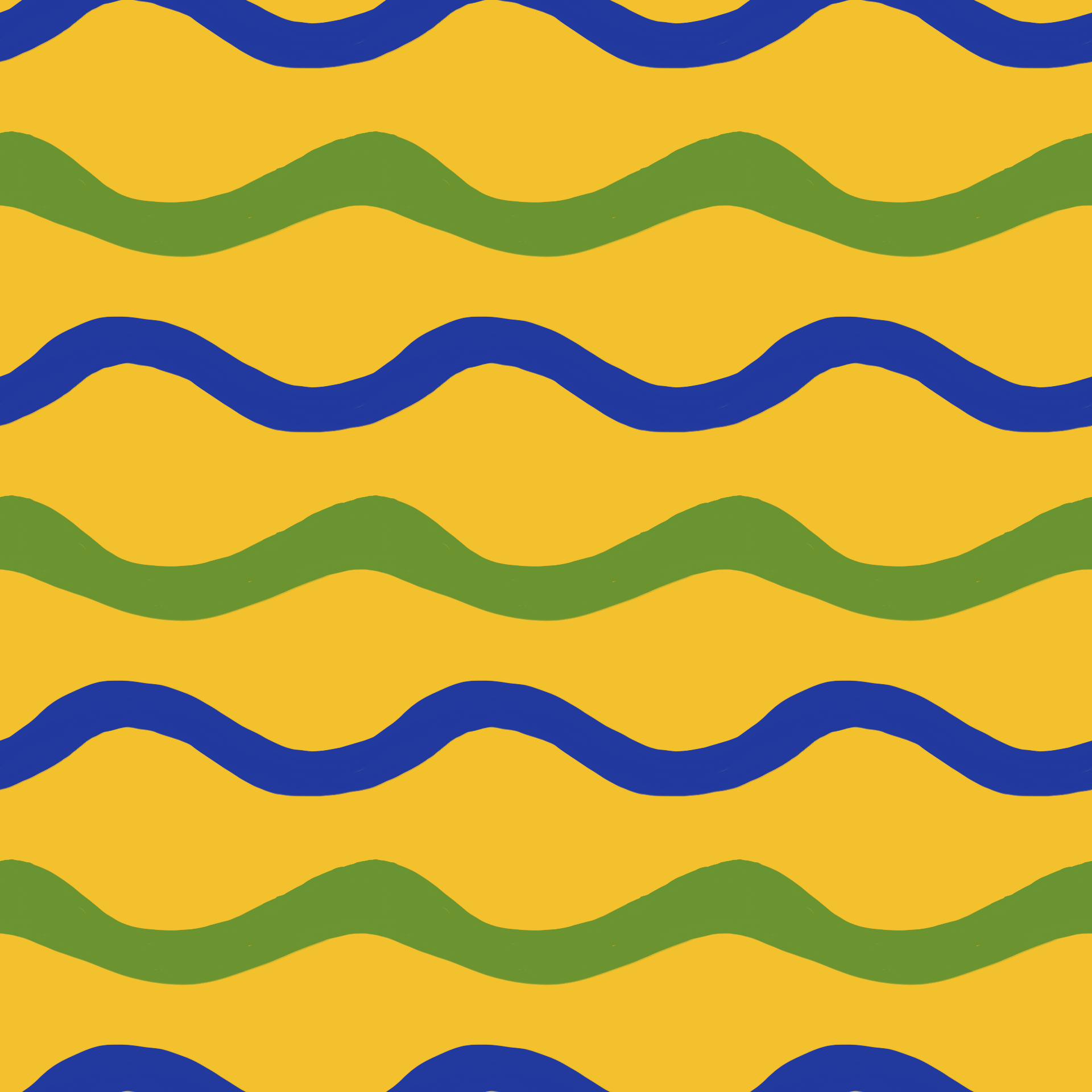 Pop Art Wavy Stripe Yellow, Green, Blue Pattern