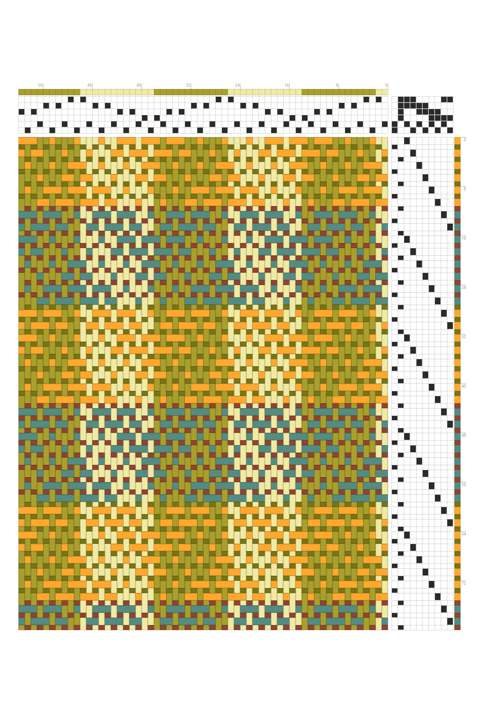 Summer & Winter Harvest Chevron Weaving Draft | 6-Shaft 10-Treadle Dobby Loom Pattern