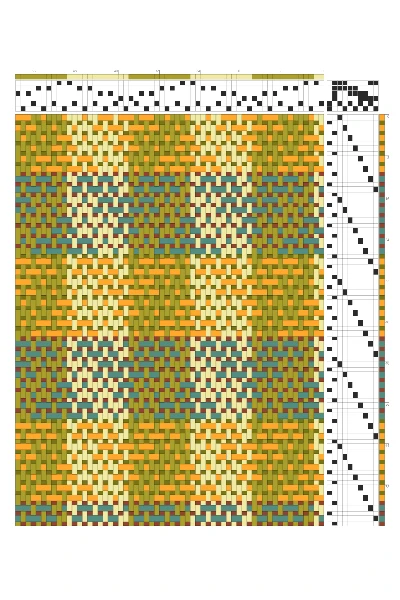 Summer & Winter Harvest Chevron Weaving Draft | 6-Shaft 10-Treadle Dobby Loom Pattern