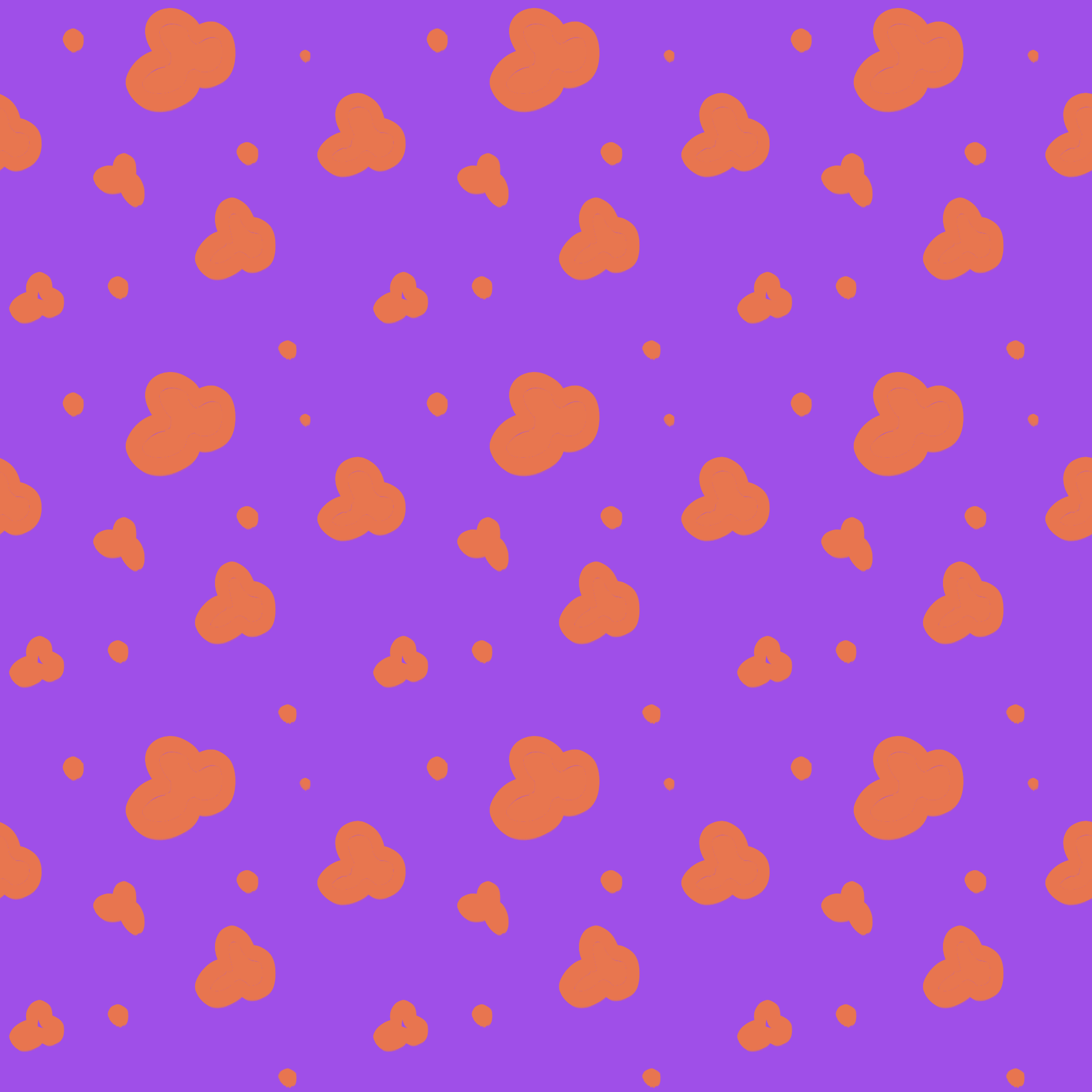 Pop Art Organic Blobs in Purple & Orange Pattern