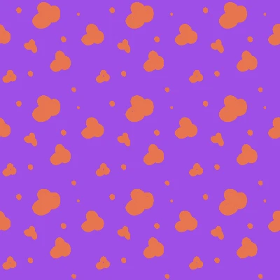 Pop Art Organic Blobs in Purple & Orange Pattern