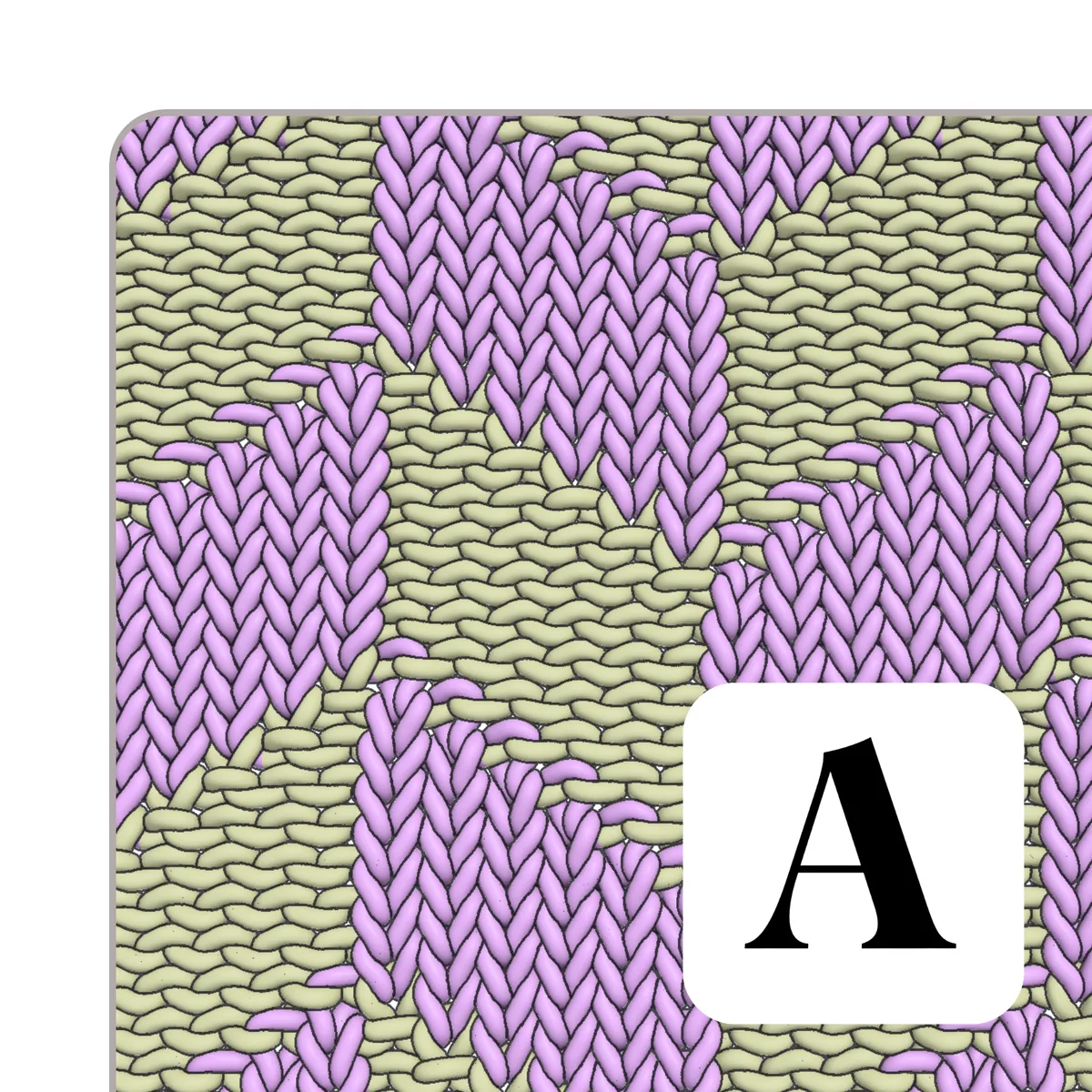 Asunder Knit academic and bulk licenses — two-color simulated knit swatch